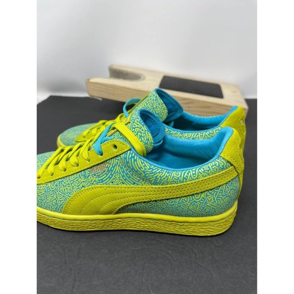 Puma X Solange Suede Classic Lines Sulphur Spring/Blue Atoll Sneakers Size 7 - Picture 3 of 7